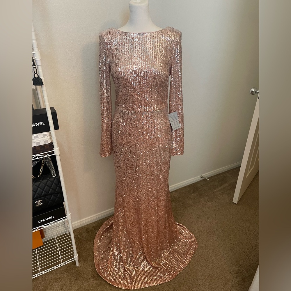 Eliza J Long Sleeve Sequin Dress